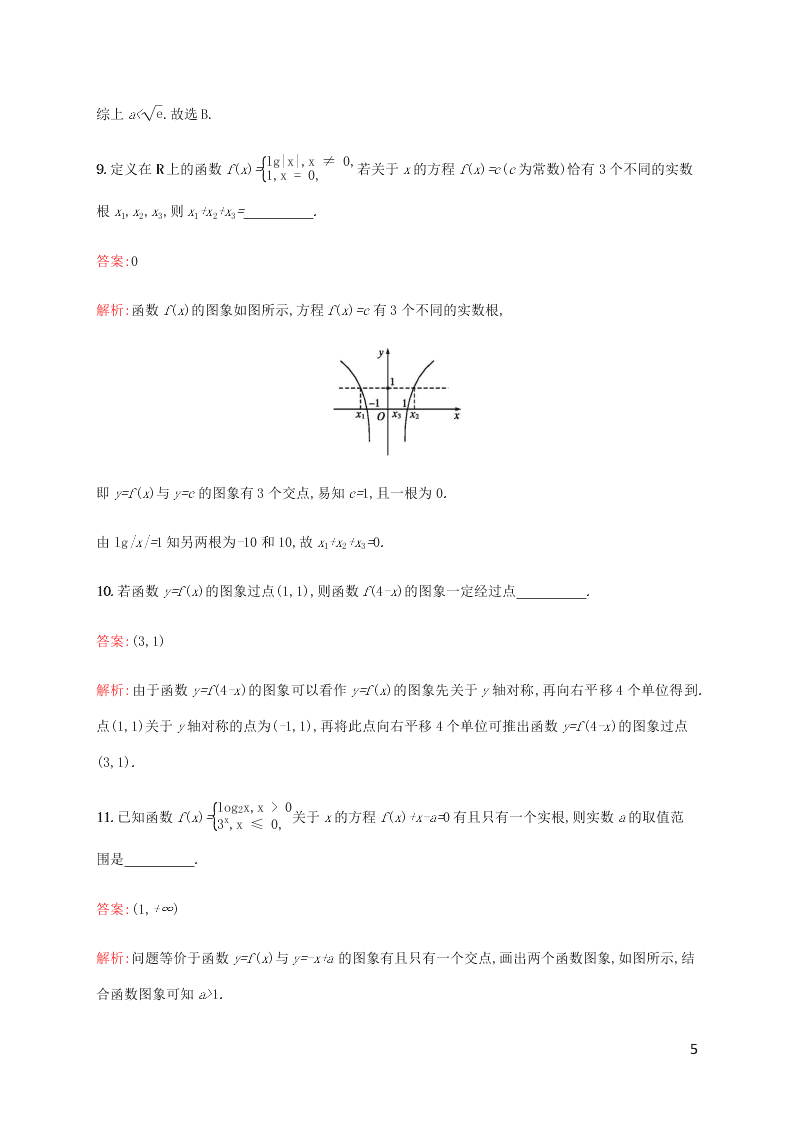 2021高考数学一轮复习考点规范练：11函数的图象（含解析）