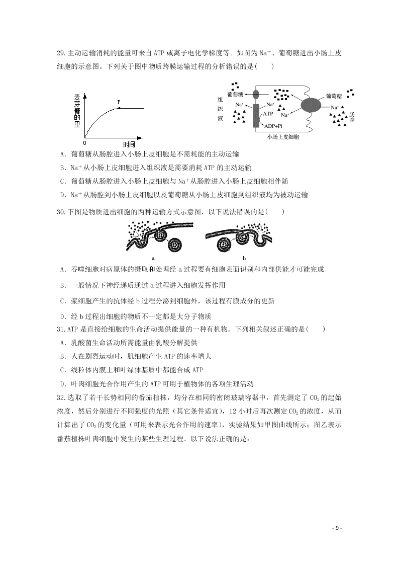 黑龙江省哈尔滨市第六中学校2021届高三生物上学期开学考试试题（含解析）