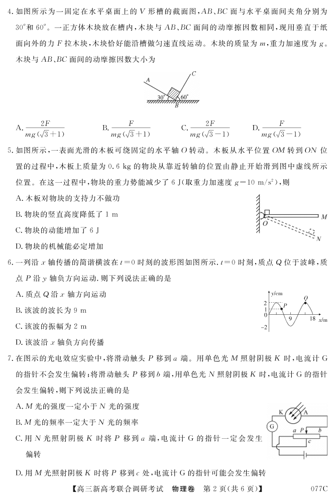 辽宁省凌源市第二高级中学2021届高三物理联考试题( PDF)