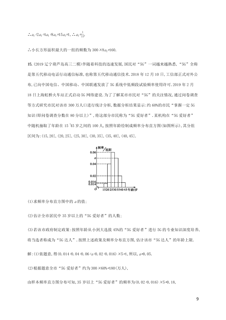 2021高考数学一轮复习考点规范练：55用样本估计总计（含解析）