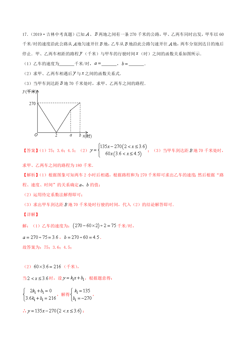 2020中考数学压轴题揭秘专题06一次函数问题试题（附答案）