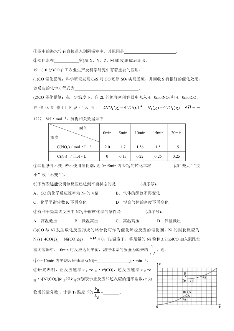 山东省滨州市2020届高三化学三模考试试题（Word版附答案）