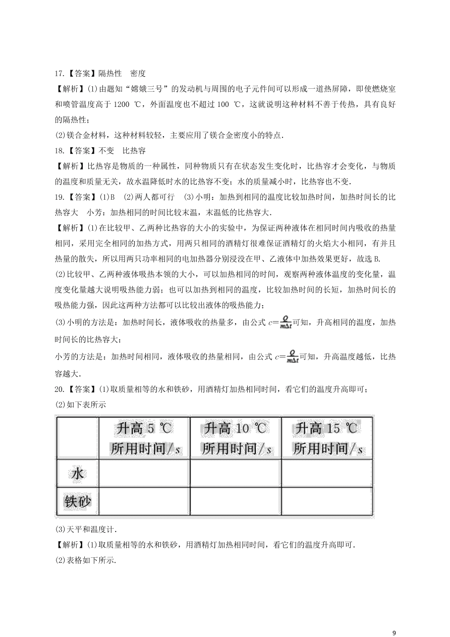 新人教版 九年级物理上册第十三章内能测试题含解析