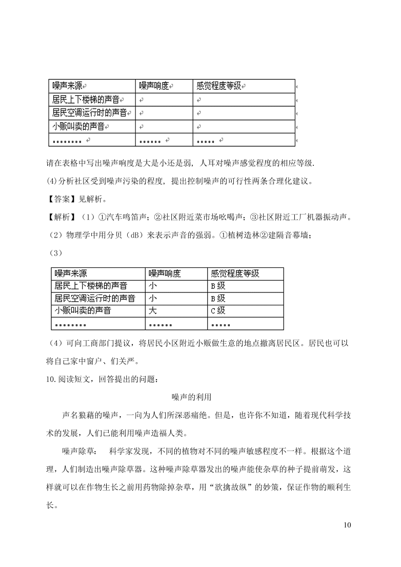 2020-2021八年级物理上册2.4噪声的危害和控制精品练习（附解析新人教版）