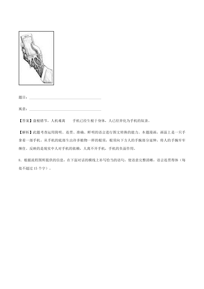 2020-2021学年统编版高一语文上学期期中考重点知识专题07  图文转换