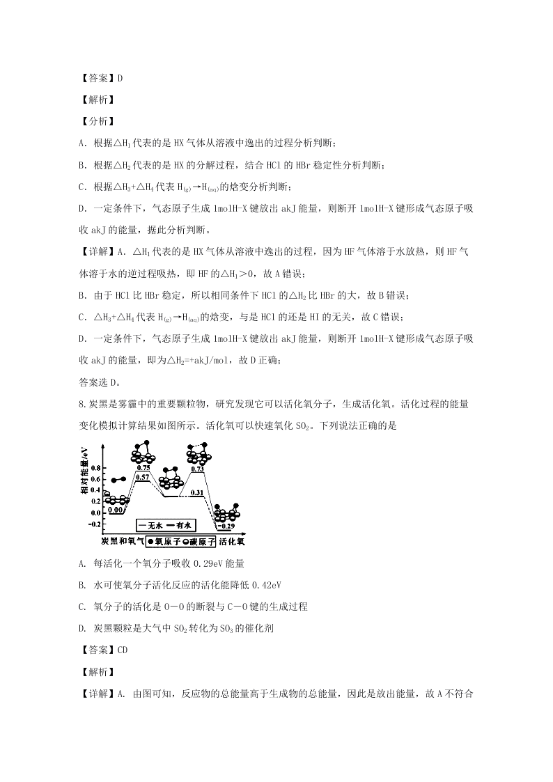 山西省临汾市2020届高三化学上学期第二次月考试题（Word版附解析）