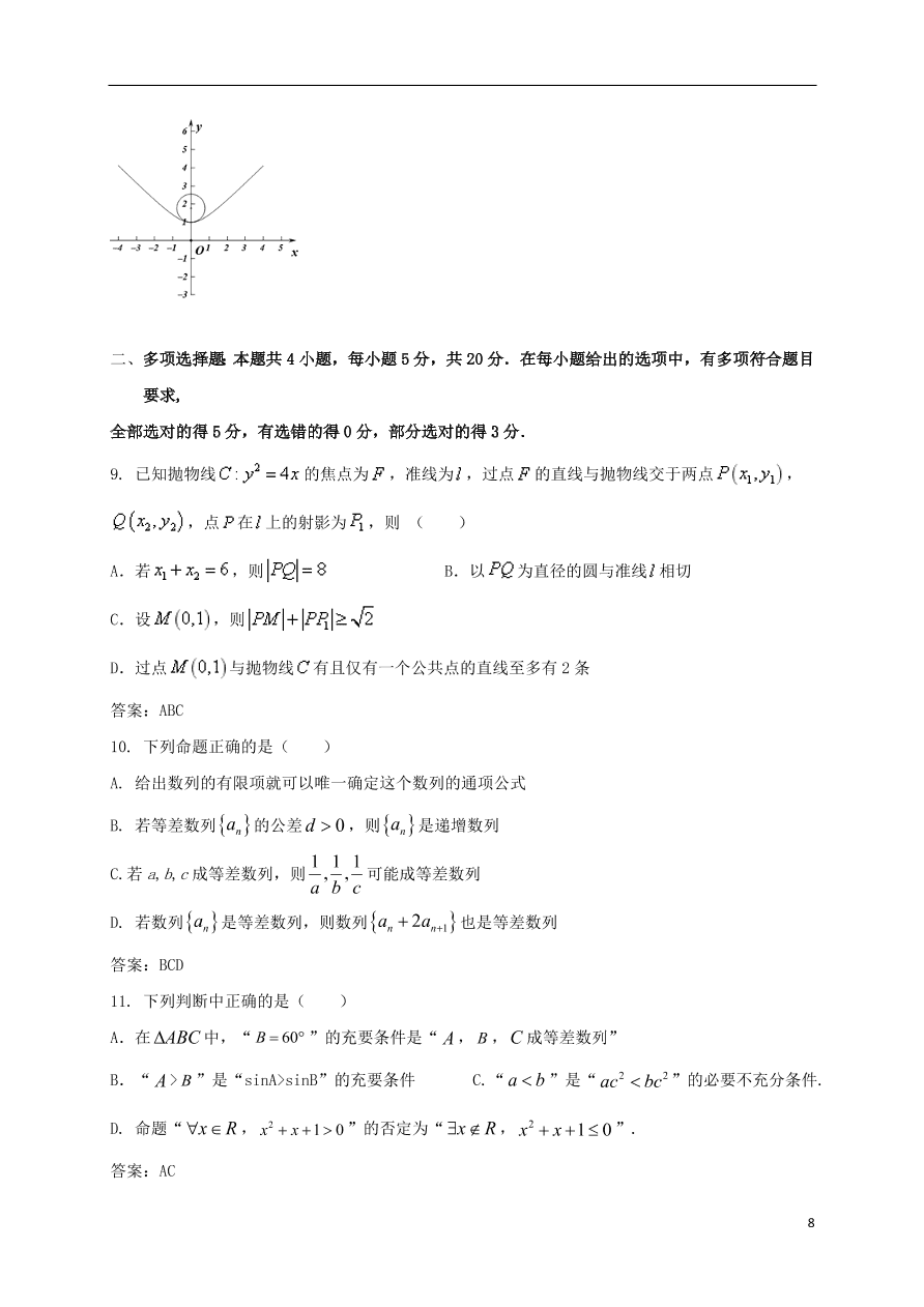 江苏省泰州中学2020-2021学年高二数学10月月度质量检测试题（含答案）