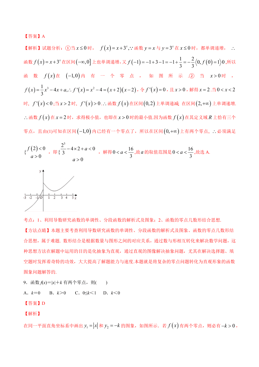 2020-2021学年高一数学期中复习高频考点：函数与方程