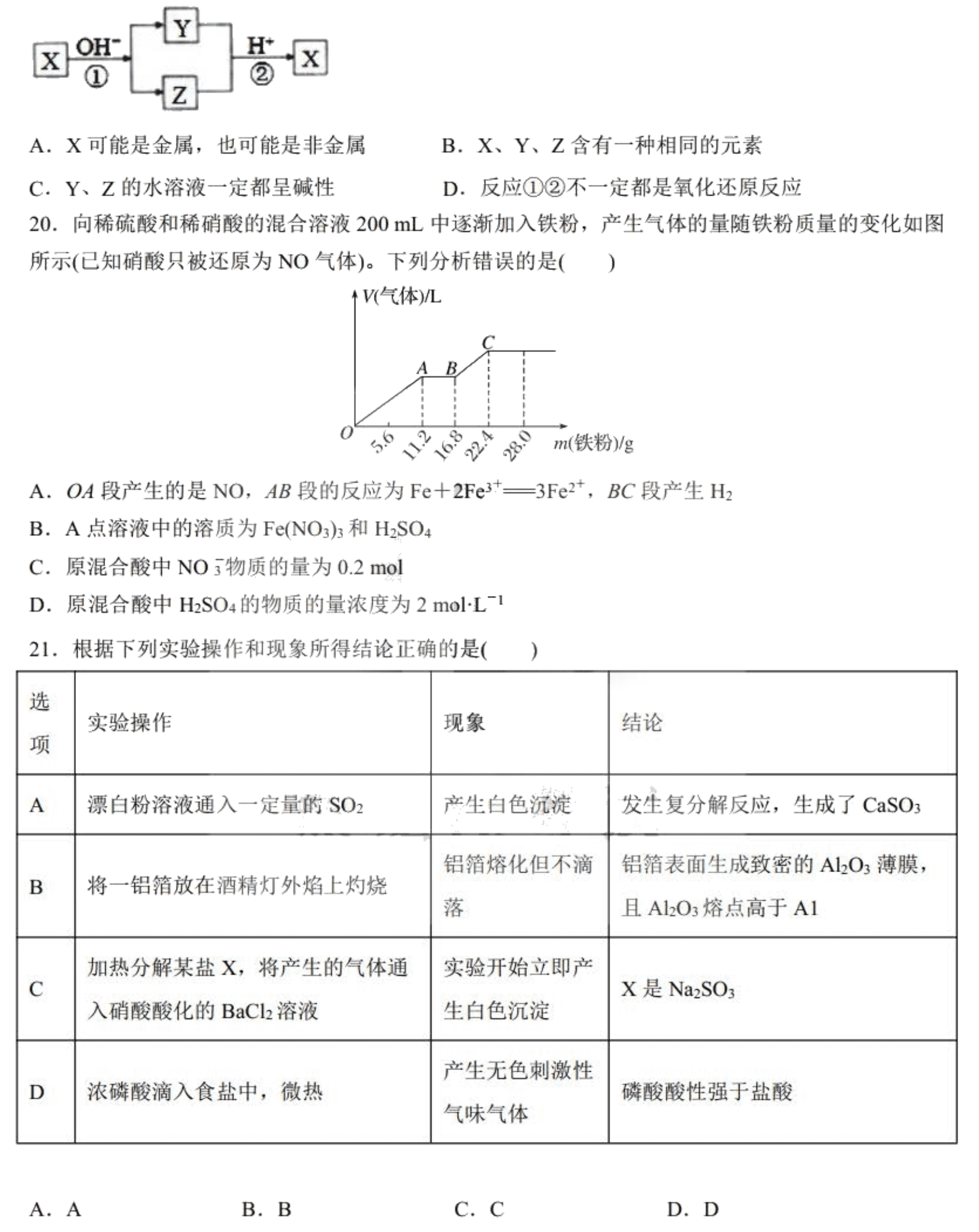 黑龙江省哈尔滨第九中学2021届高三化学上学期开学考试试题