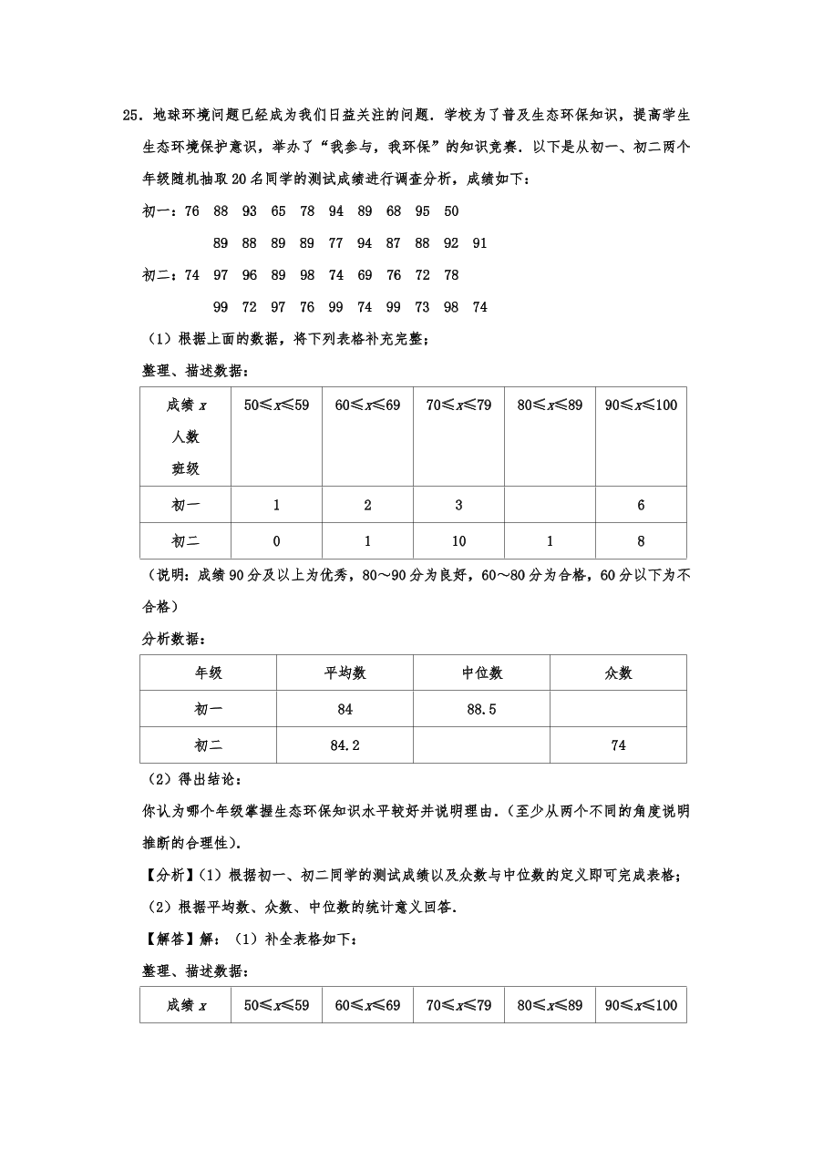 北京市海淀区清华附中人教版九年级下册数学试卷附答案