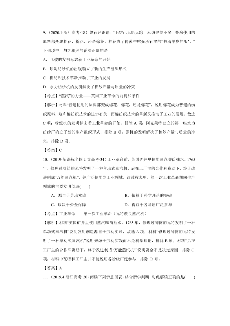 2020-2021年高考历史一轮单元复习真题训练 第七单元 资本主义世界市场的形成和发展