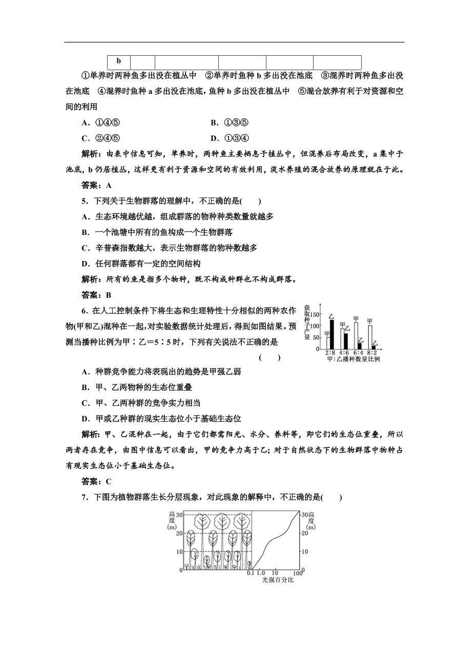 北师大版高中生物必修三习题第3章  第1节 第2课时 课时跟踪训练（含答案）