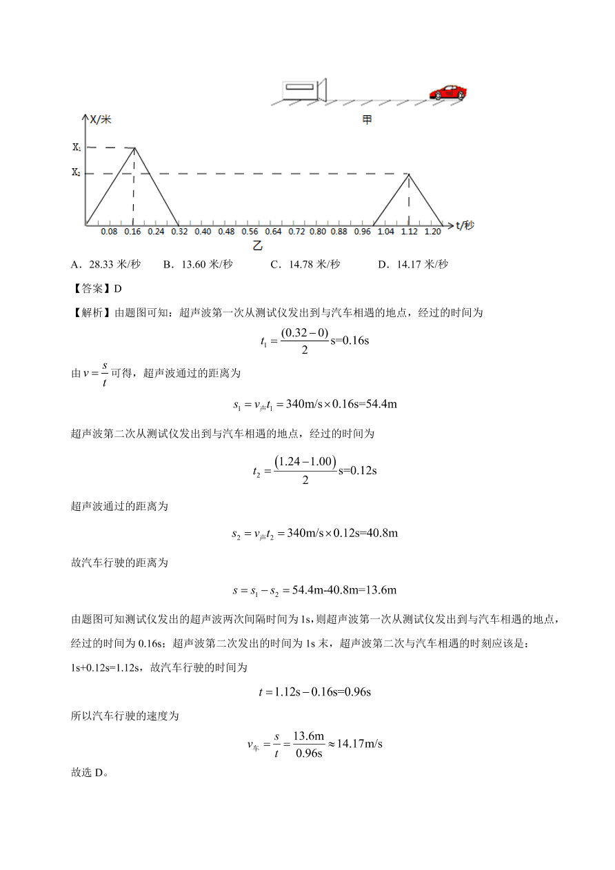 2020-2021学年高一物理课时同步练（人教版必修1）1-3 运动快慢的描述——速度