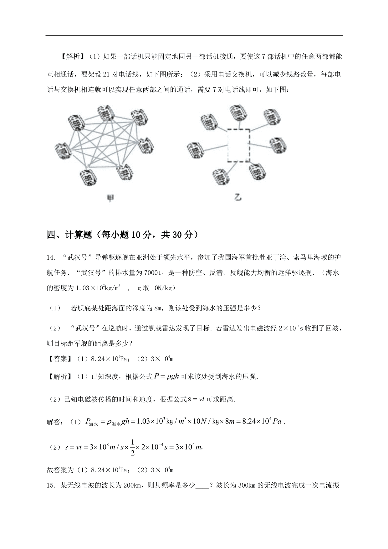 2020-2021学年人教版初三物理单元检测 第二十一单元《信息的传递》