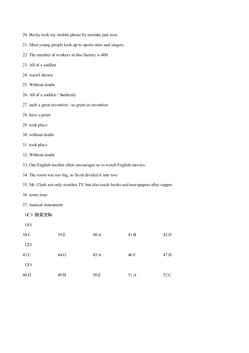 2020-2021学年人教版初三英语上学期期中高频考点Unit 6 When was it invented？