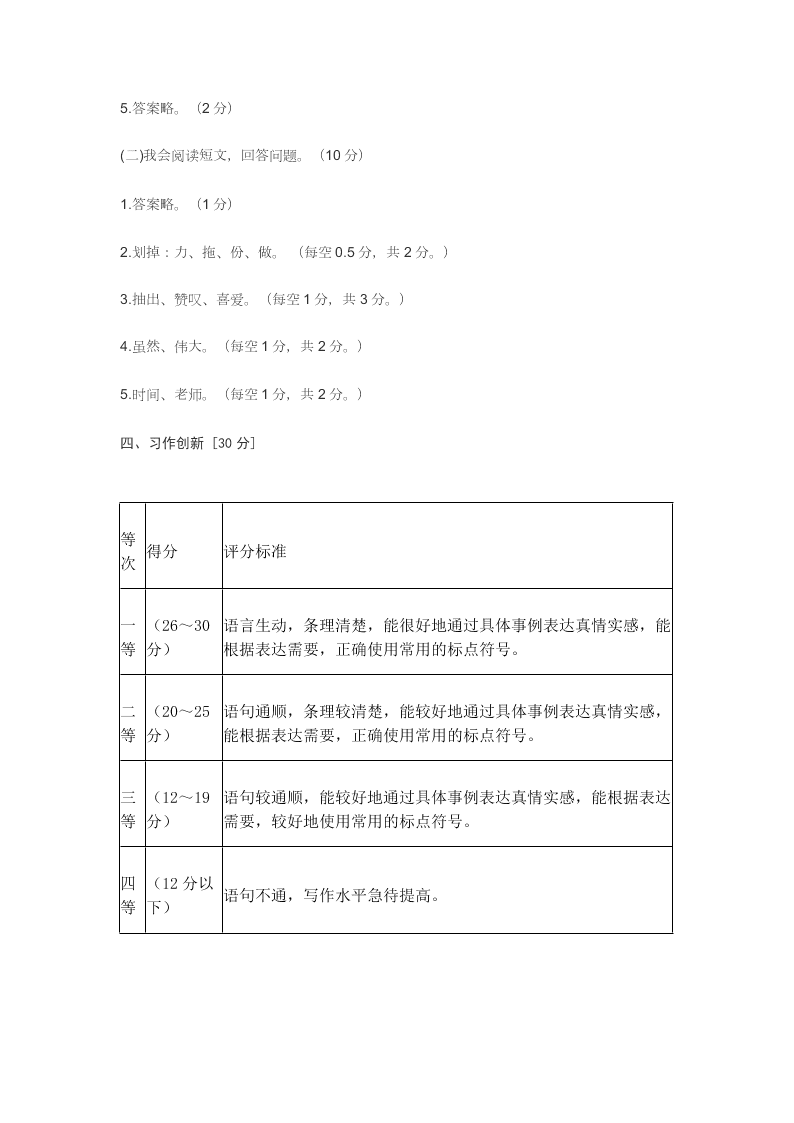 人教版小学五年级语文上学期期末复习题及答案