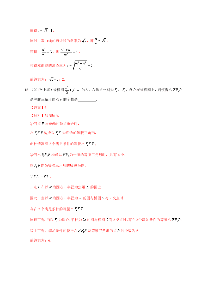 2020-2021学年高考数学（理）考点：椭圆