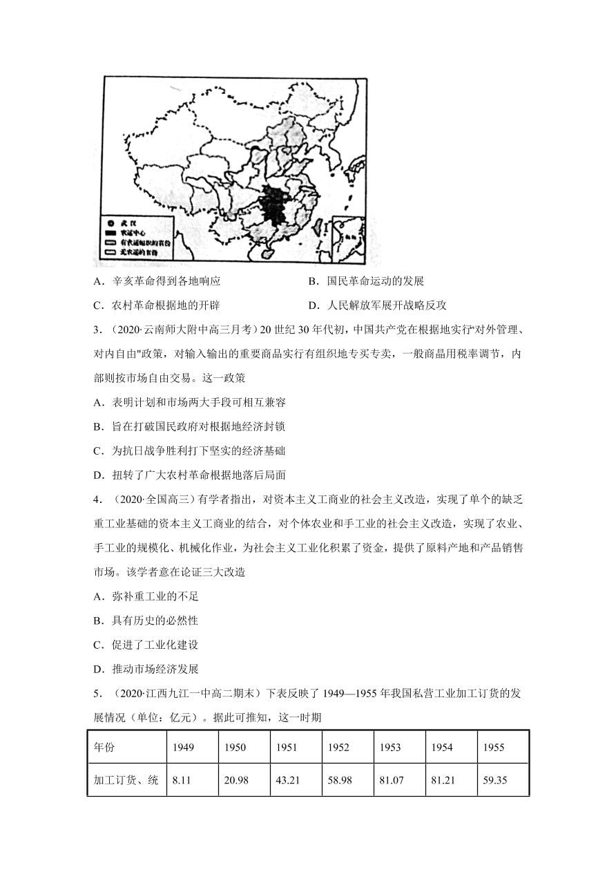 2020-2021学年高三历史一轮复习易错题10 中国特色社会主义建设的道路