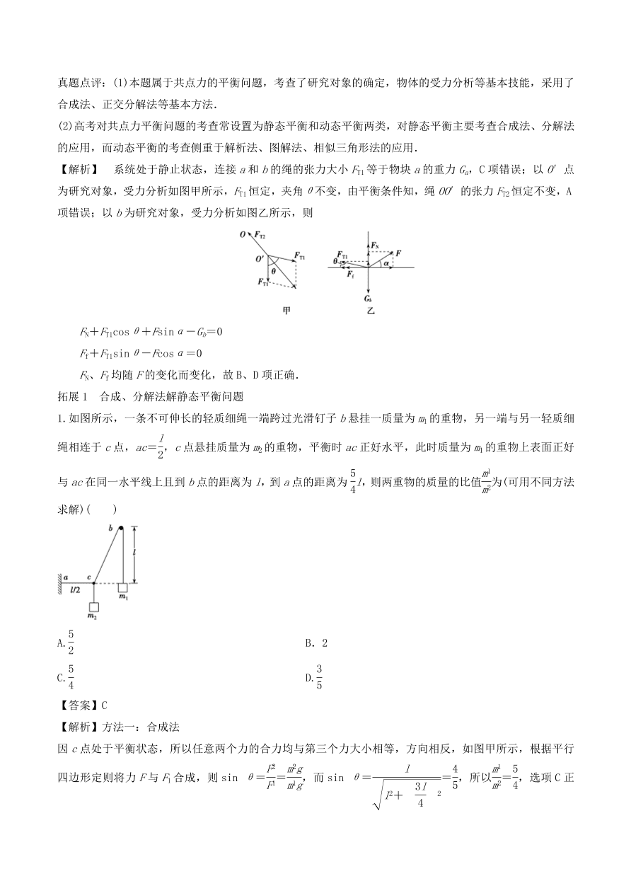 2020-2021年高考物理重点专题讲解及突破02：相互作用