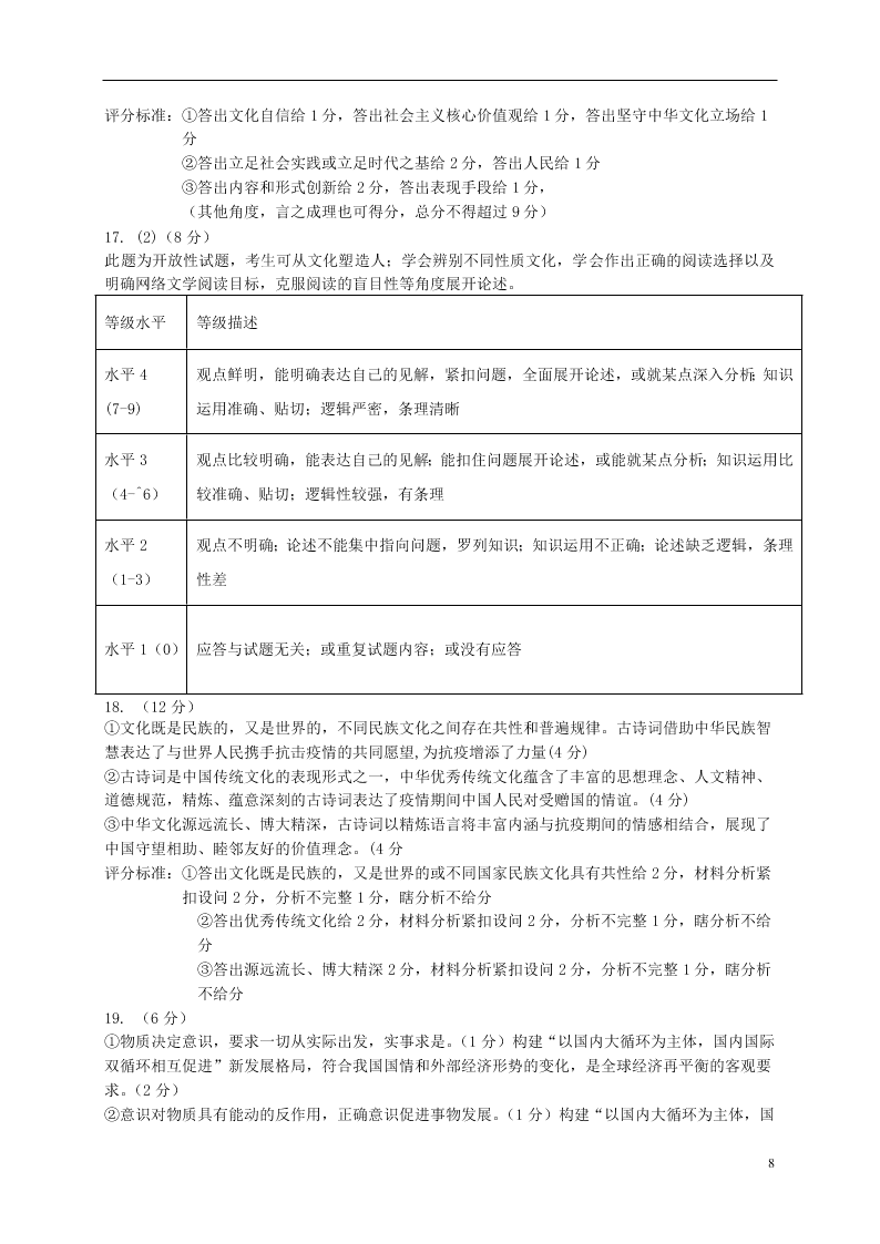 辽宁省实验中学东戴河分校2020-2021学年高二政治10月月考试题（含答案）