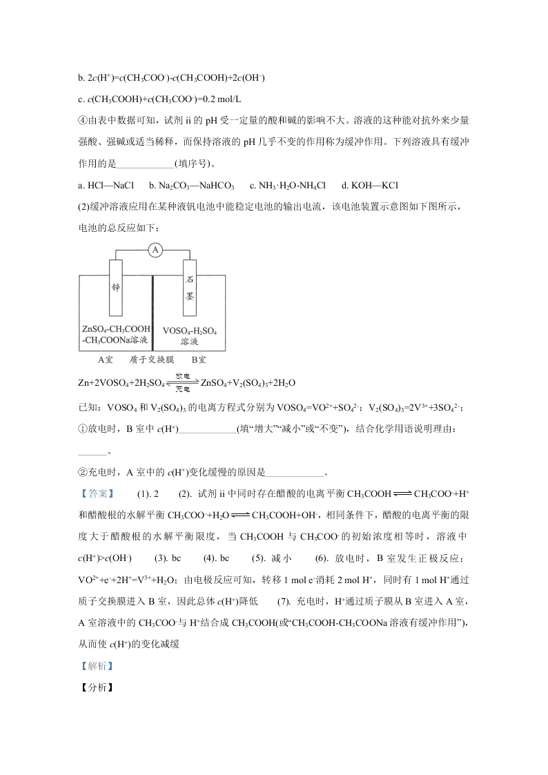 北京市海淀区2020届高三化学二模试题（Word版附解析）