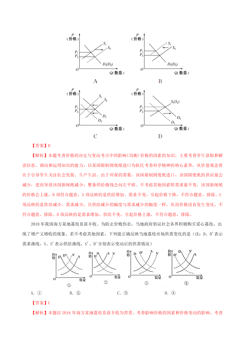 2020-2021学年高考政治纠错笔记专题01 生活与消费