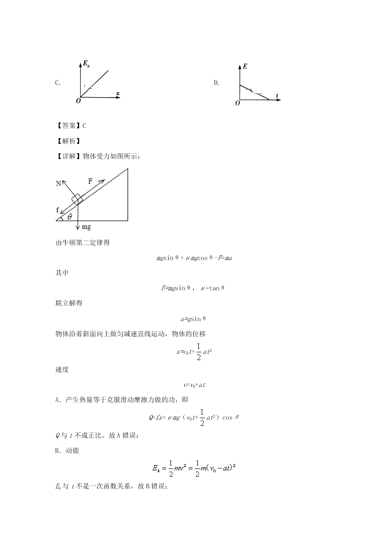 山西省临汾市2020届高三物理上学期第二次月考试题（Word版附解析）