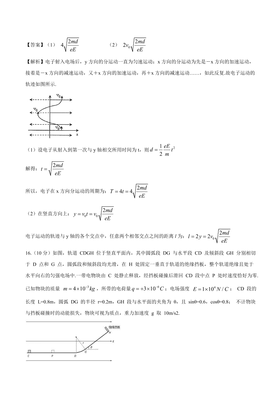 2020-2021学年高二物理单元复习测试卷第一章 静电场 （能力提升）