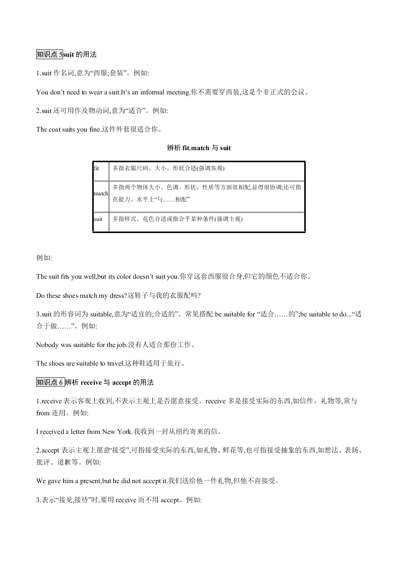 2020-2021学年人教版初三英语知识点 Unit 8