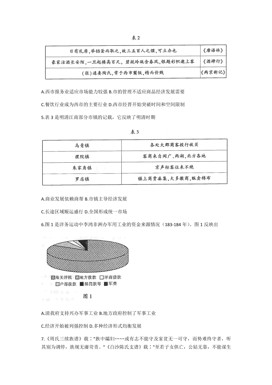 山东省临沂市2021届高三历史上学期期中试题（Word版附答案）