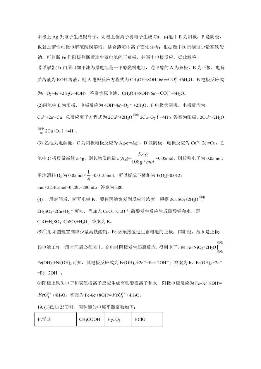 河北省邯郸市大名一中等六校2020-2021高二化学上学期期中试题（Word版附解析）