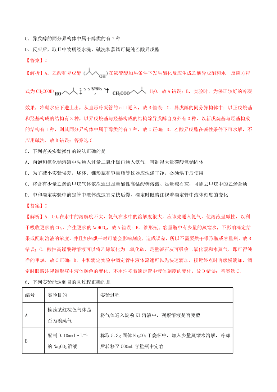 2020-2021年高考化学精选考点突破01 化学实验基础知识