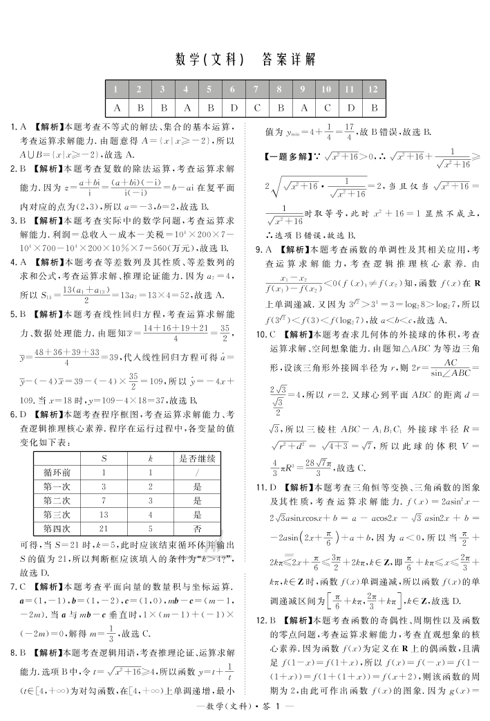 贵州省贵阳为明国际学校2021届高三（文）数学上学期期中试题（pdf）