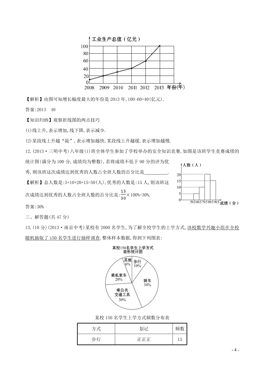 七年级数学上册第5章数据的收集与统计图单元测试卷1（湘教版）