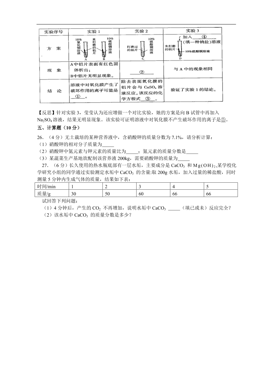 九年级化学下册第11单元—— 盐、化肥 单元检测卷及答案