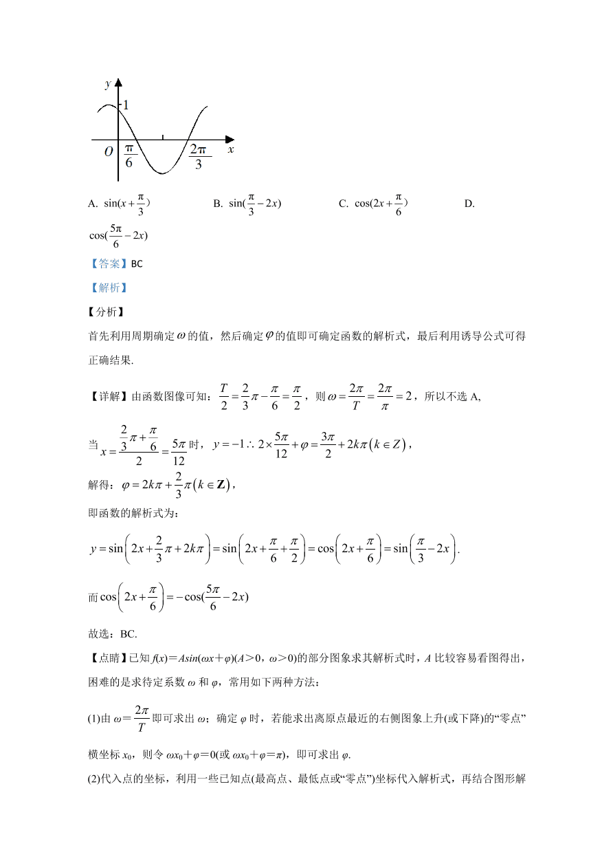 2020年高考真题数学（全国卷Ⅰ） (含解析）