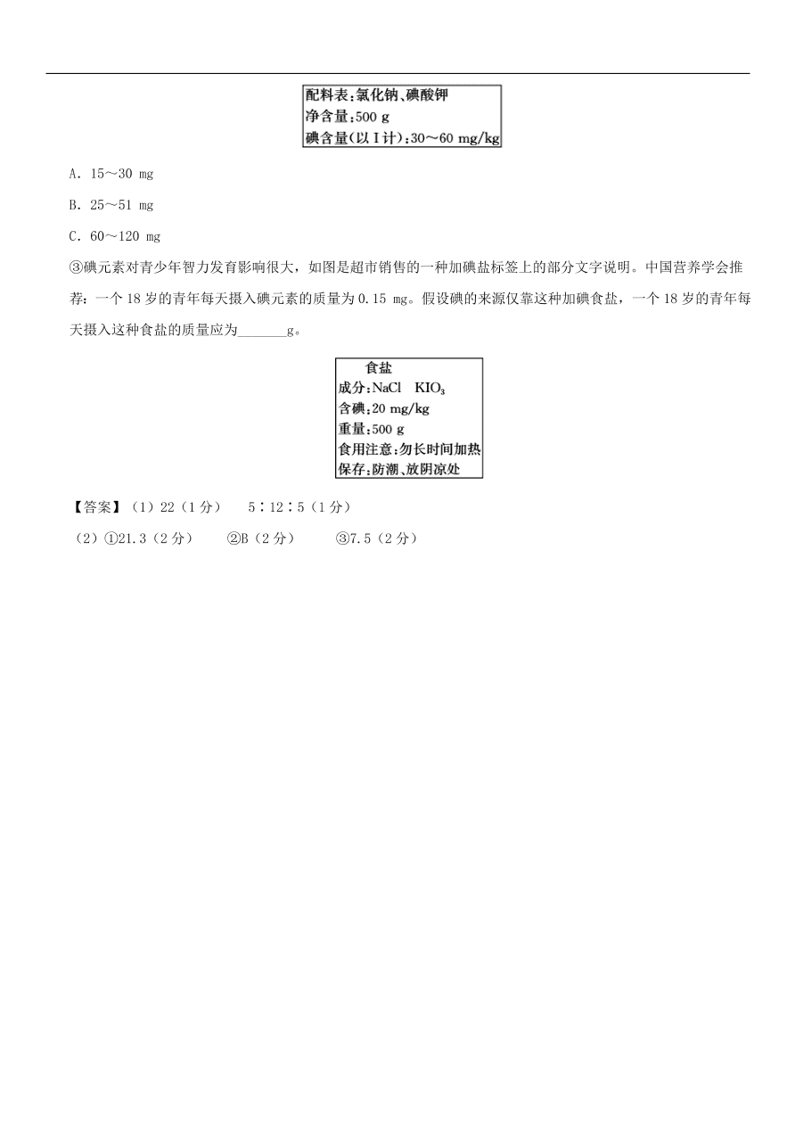 中考化学重要考点复习  化学式与化合价综合练习卷