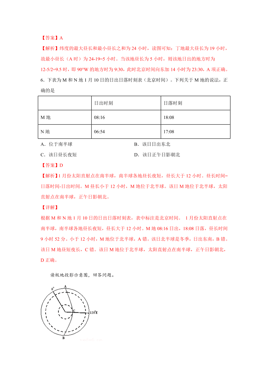 2020-2021学年高三地理一轮复习易错题02 地球与地图