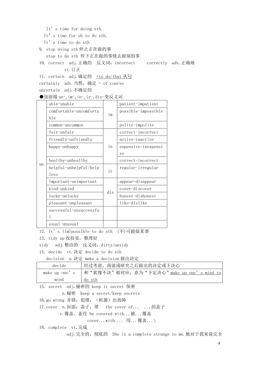 八年级英语上册Unit4Doityourself重要知识点（牛津版）