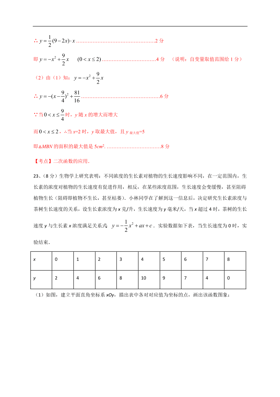 2020-2021学年初三数学第二十二章 二次函数（基础过关）