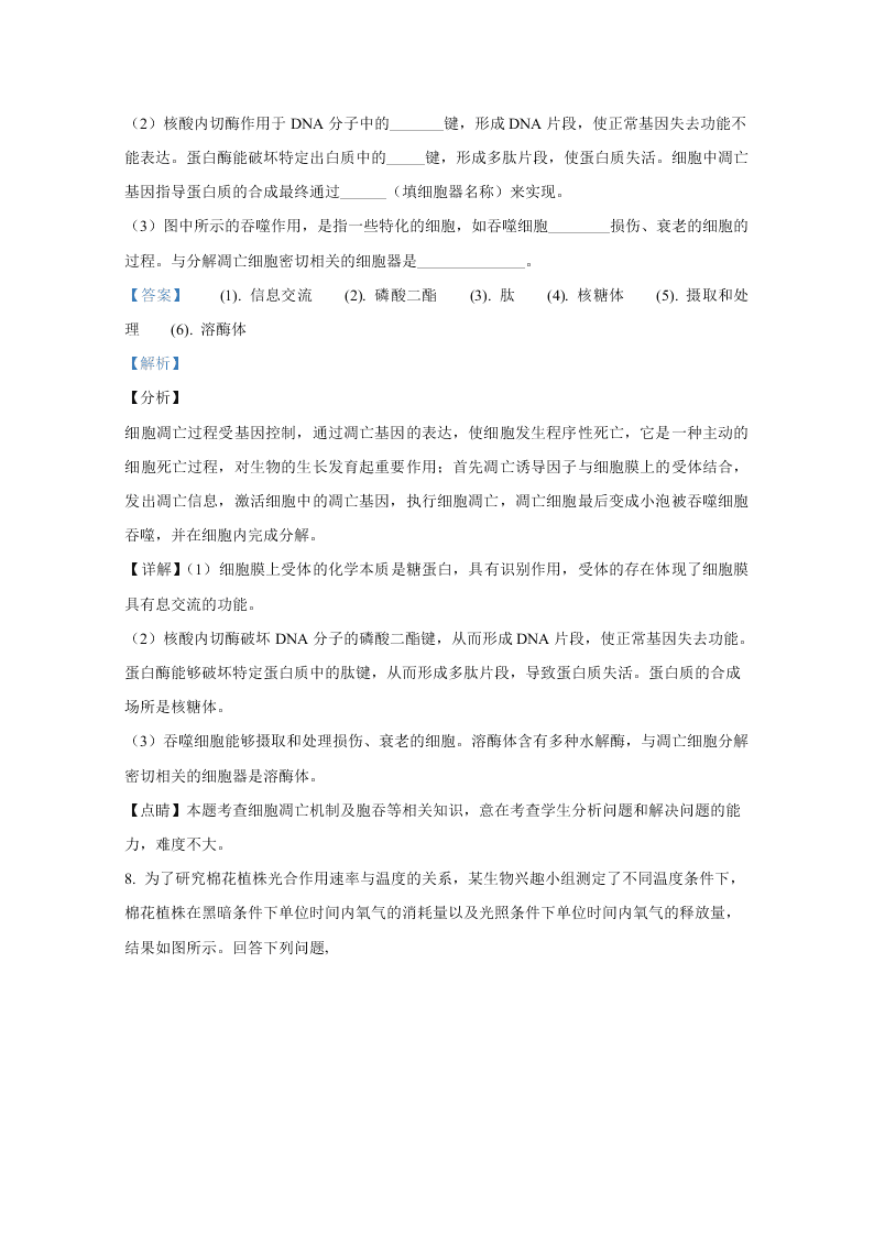 云南省昆明第一中学2021届高三生物上学期第一次摸底试题（Word版附解析）