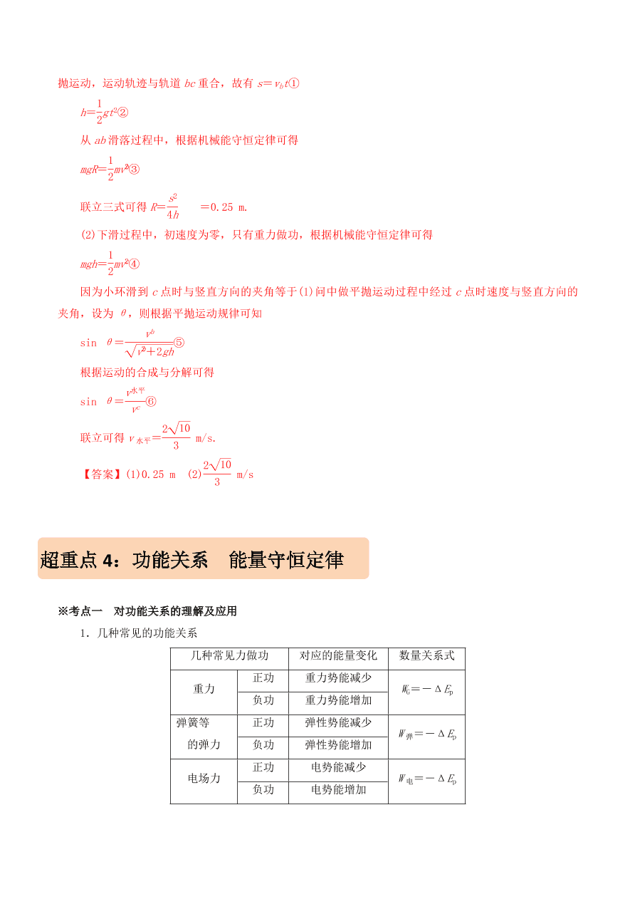 2020-2021年高考物理重点专题讲解及突破06：功和能