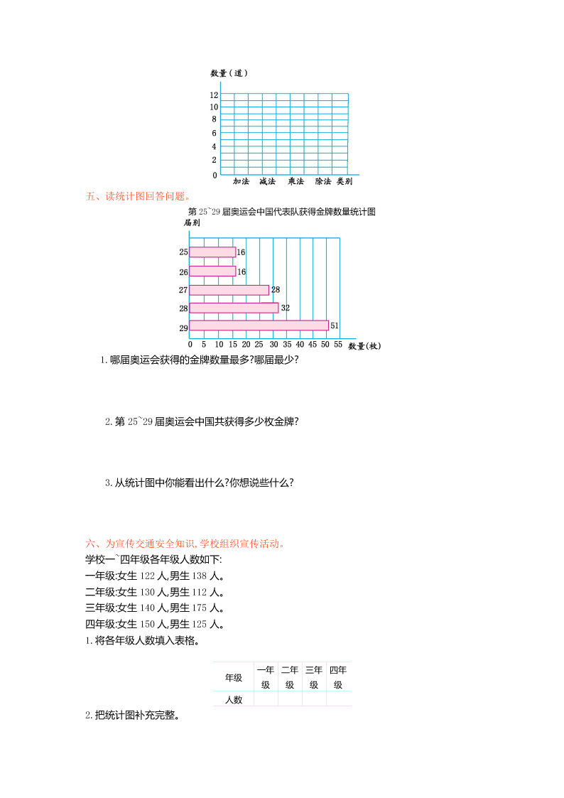 青岛版六三制四年级数学上册第八单元测试卷及答案