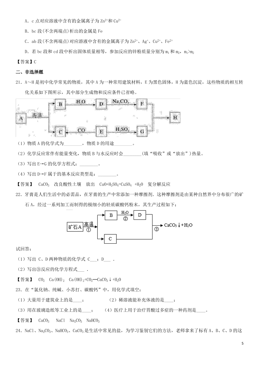 中考化学专题复习测试卷 生活中的的盐及粗盐的提纯