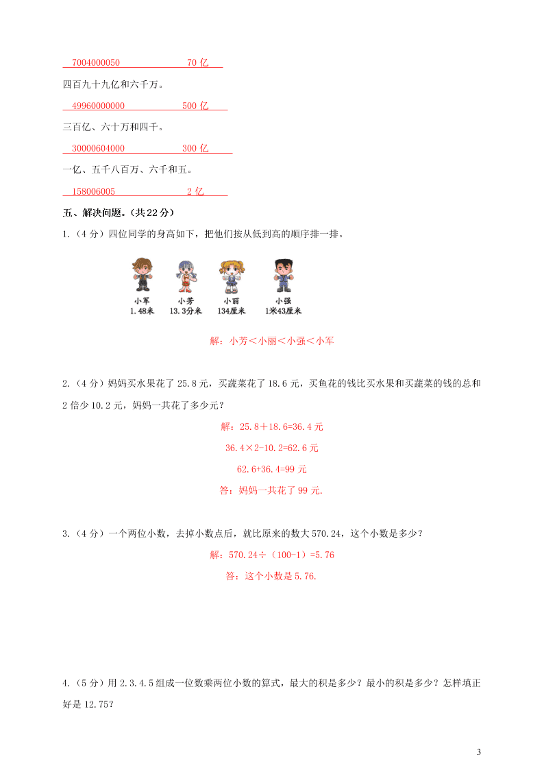 2020六年级数学下册知识点专项训练：数与代数（解析版）