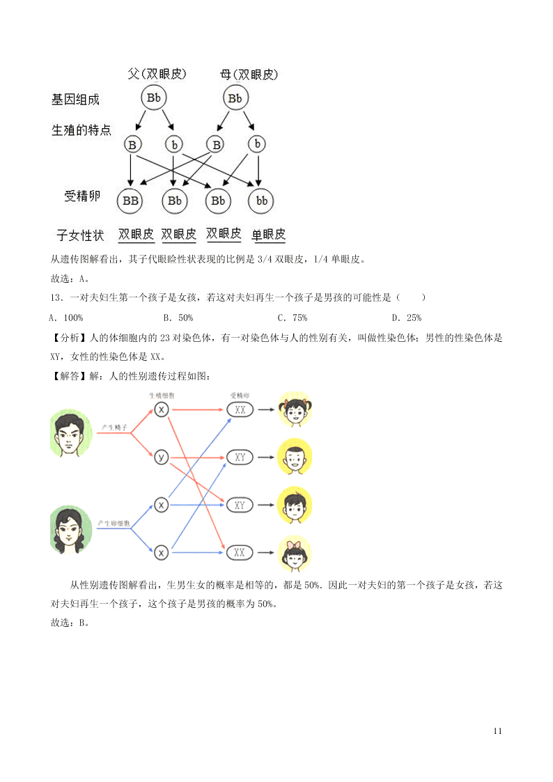 贵州省遵义市2020中考生物真题（含解析）