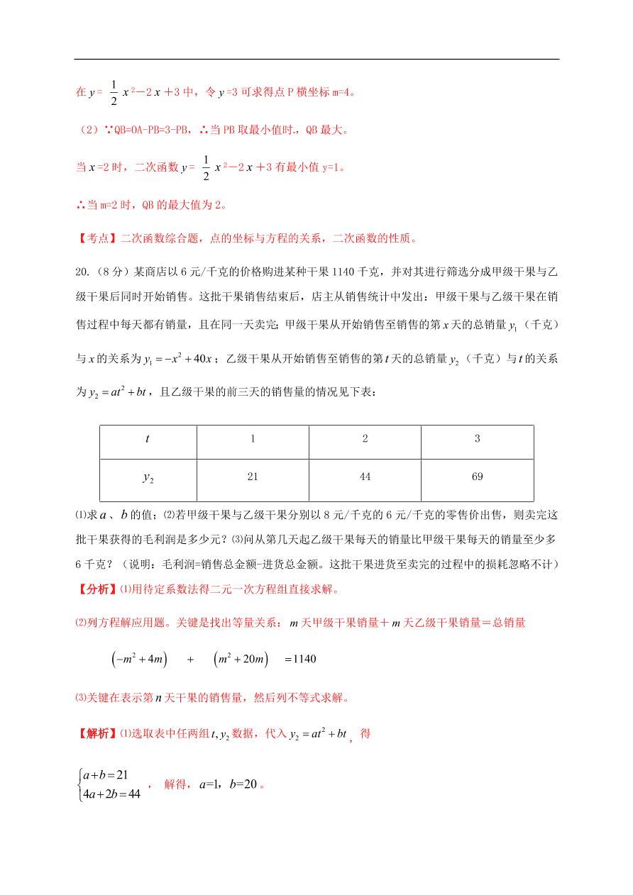 2020-2021学年初三数学第二十二章 二次函数（基础过关）