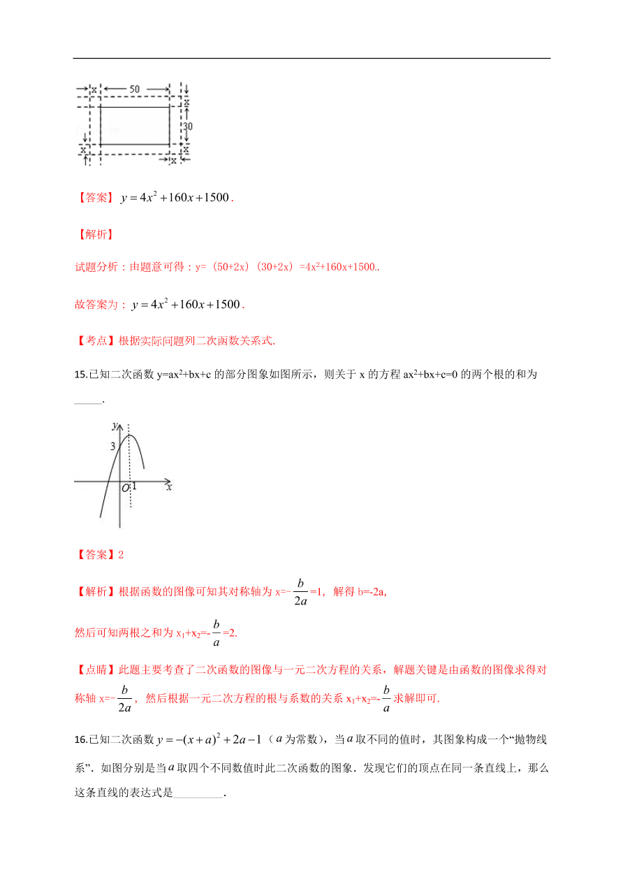 2020-2021学年初三数学第二十二章 二次函数（基础过关）