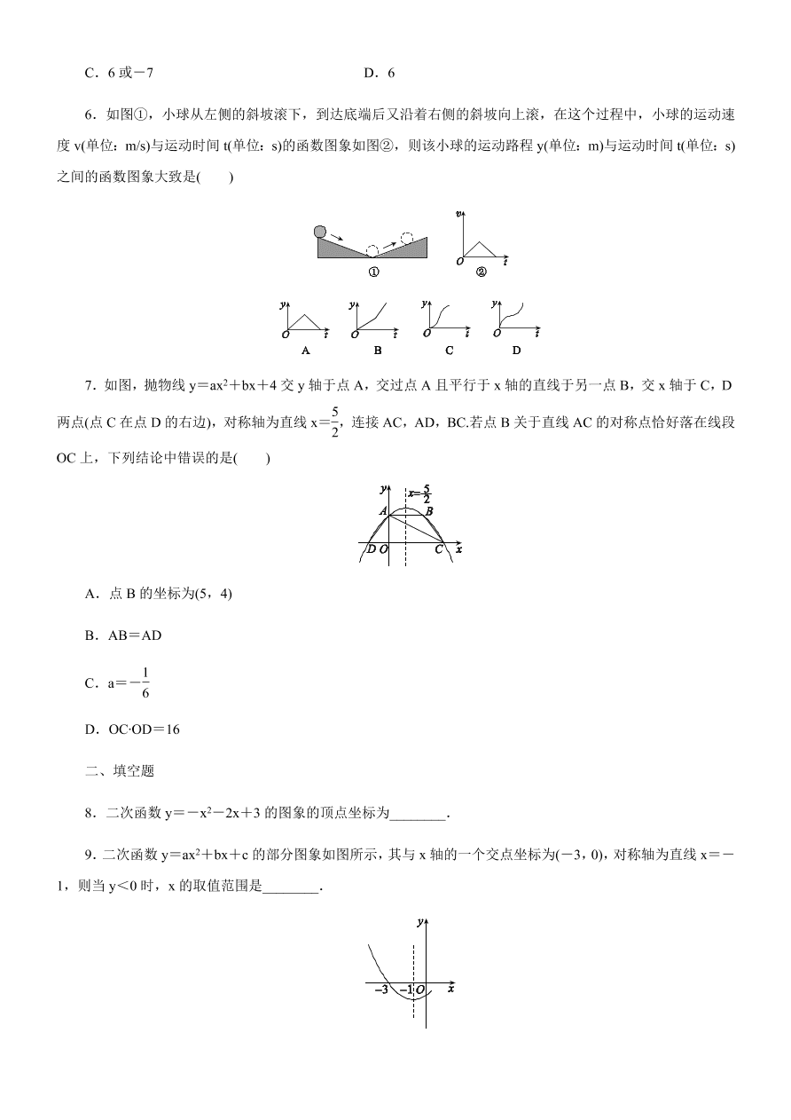 北师大版九年级数学下学期第二章（二次函数章节巩固练）(含答案)