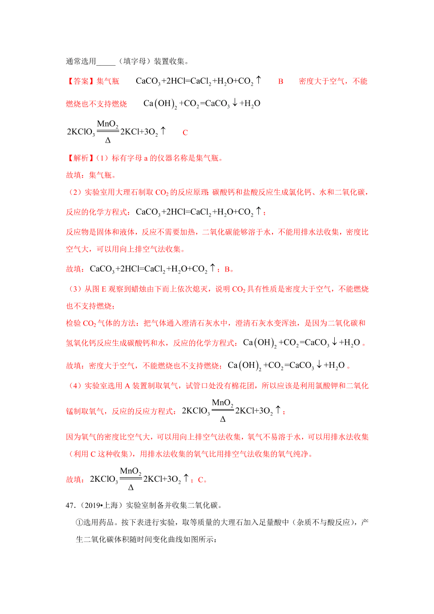 2020-2021学年人教版初三化学上学期单元复习必杀50题第六单元 碳和碳的氧化物